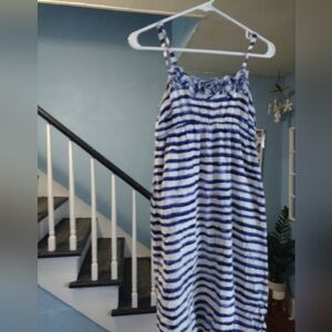 LOFT Navy and White Striped Dress Size XS